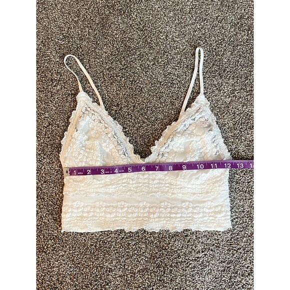 Free People FP One Blossom Pointelle Lace Crop Bralette in Ivory – Size S - Picture 7 of 9